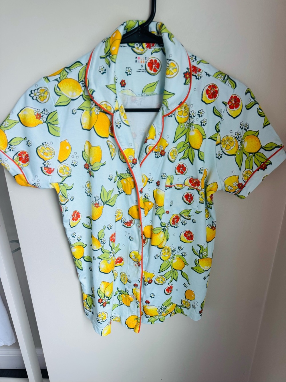 Roller Rabbit Women’s Lemon Print Pajama Top Size Small